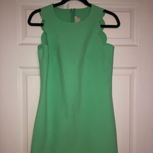 Jcrew scalloped lime dress